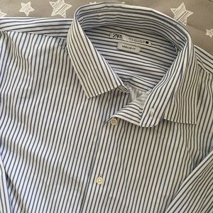 Zara Men Stretch Shirt Striped